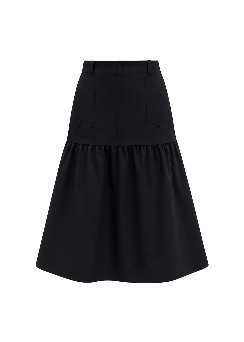 THE SJP SKIRT IN BLACK WITH SHEER BOTTOM - Goreea Designs