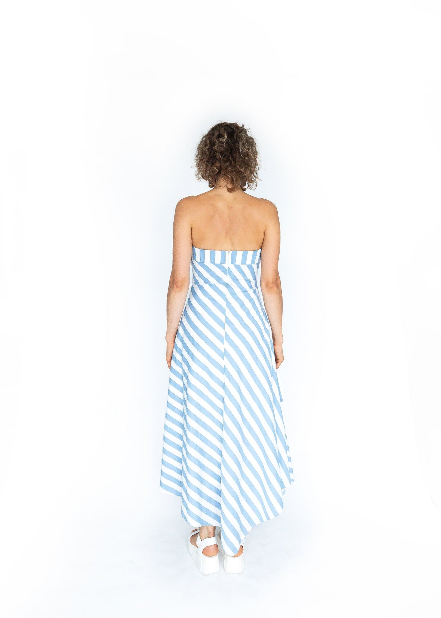 GERTRUDE DRESS (Blue Stripes)