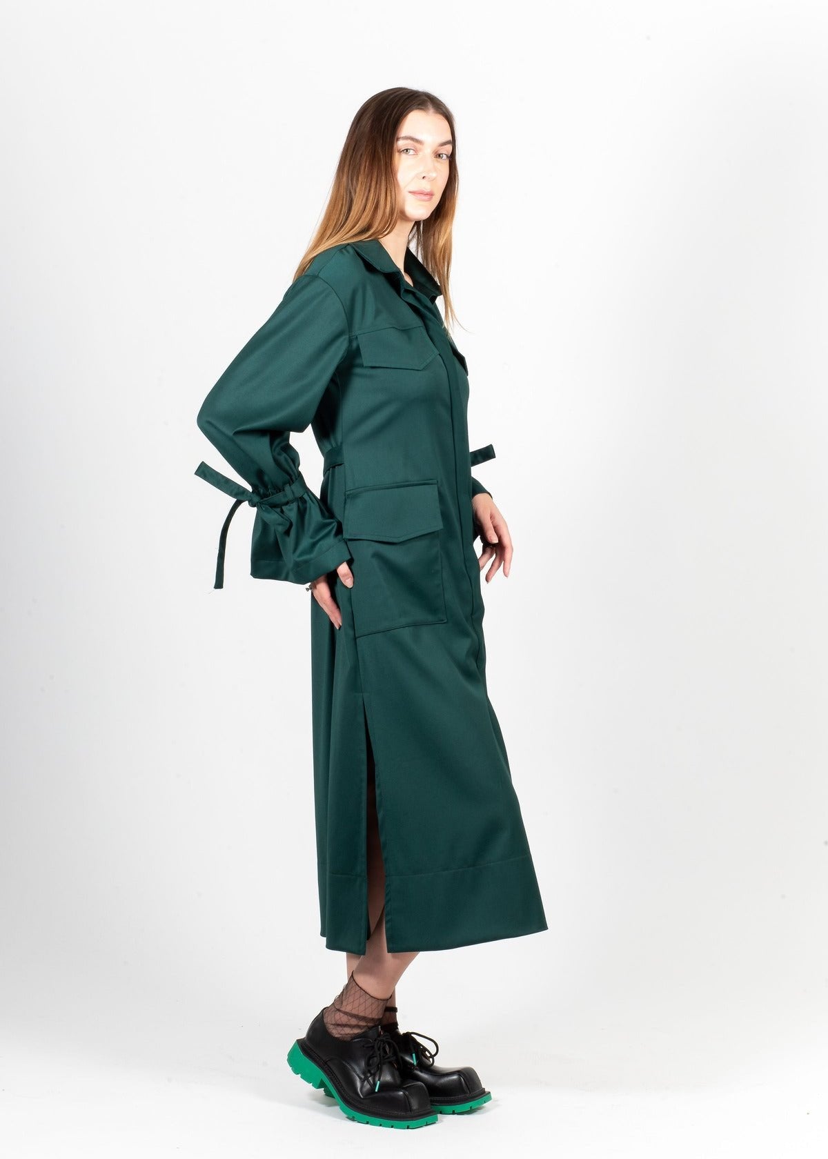 The Lisbon Maxi Shirt Dress (Green)