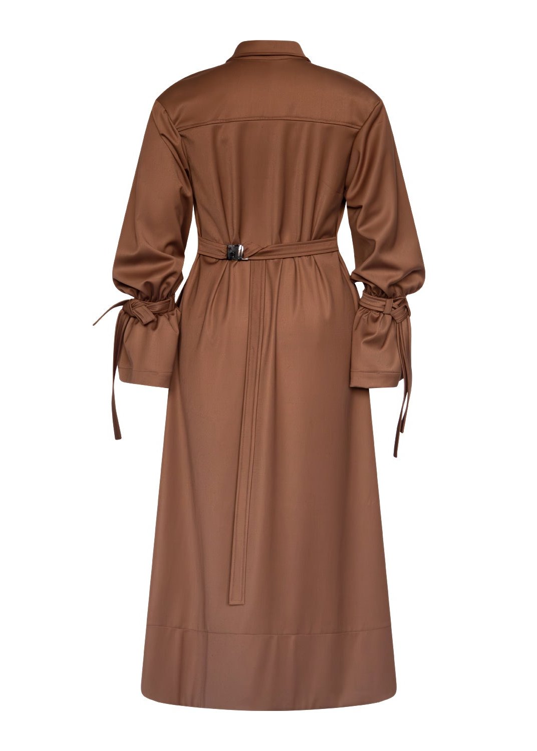 The Lisbon Maxi Shirt Dress (Brown) - Goreea Designs