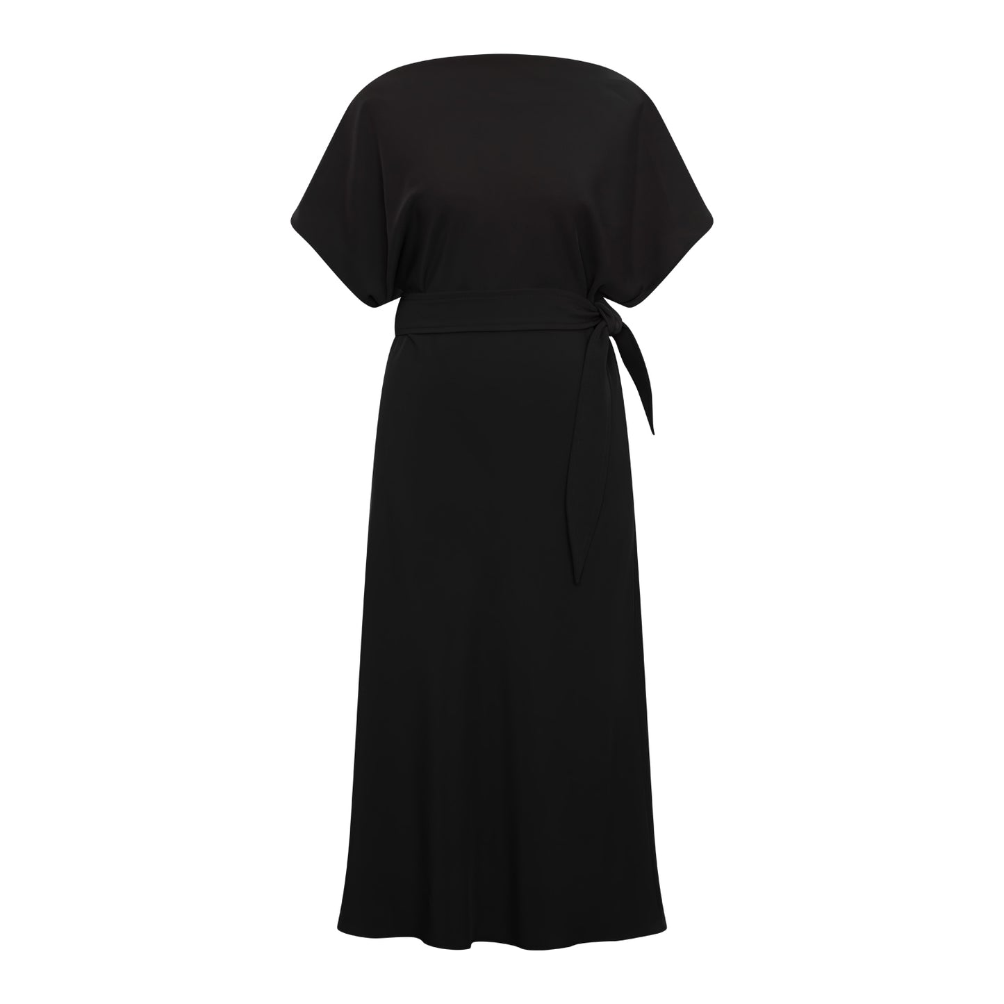 The Elegant Midi Dress With Waist Tie & Kimono Sleeves ('Ayne by Goreea) - Goreea Designs