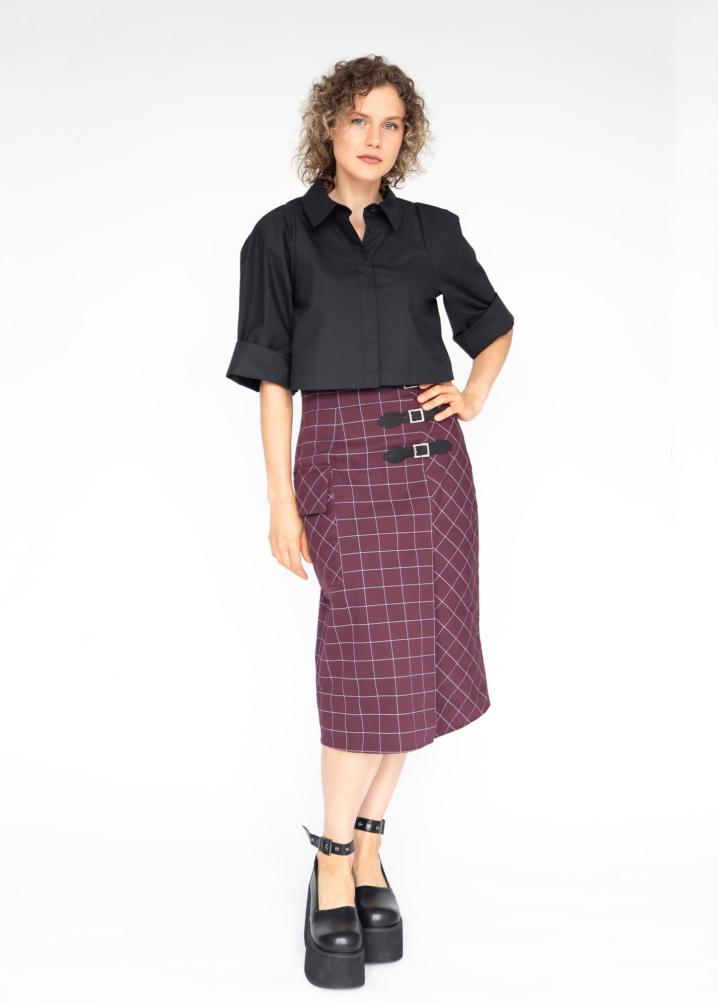 CJ CROPPED SHIRT (Black) - Goreea Designs