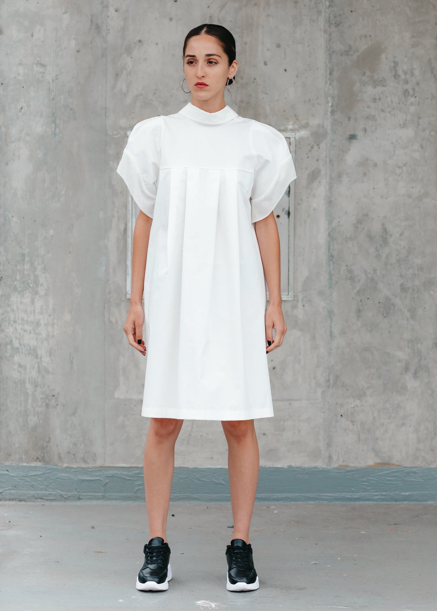 MONIQUE SHIRT DRESS (White) - Goreea Designs