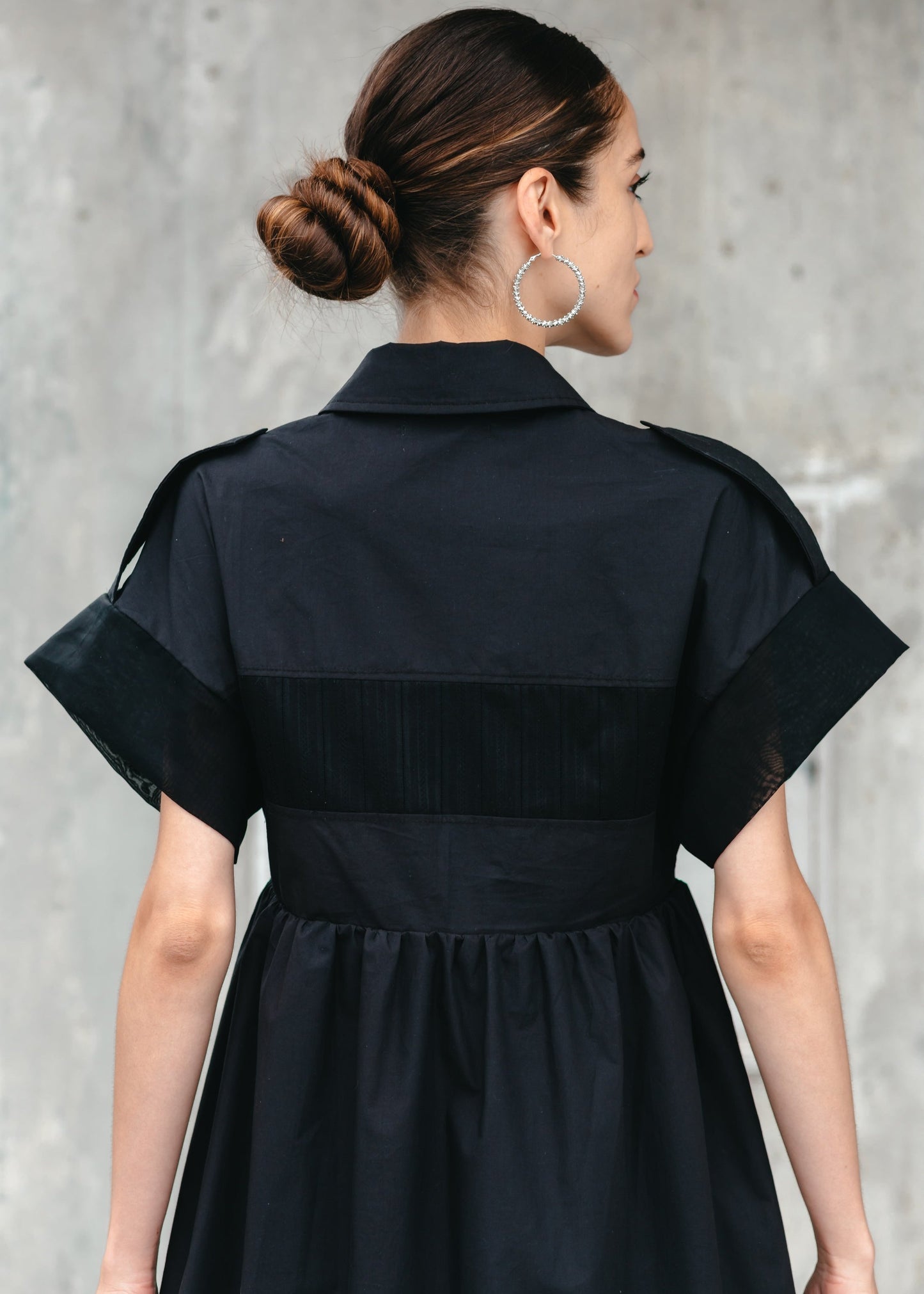 MIRA SHIRT DRESS (Black) - Goreea Designs