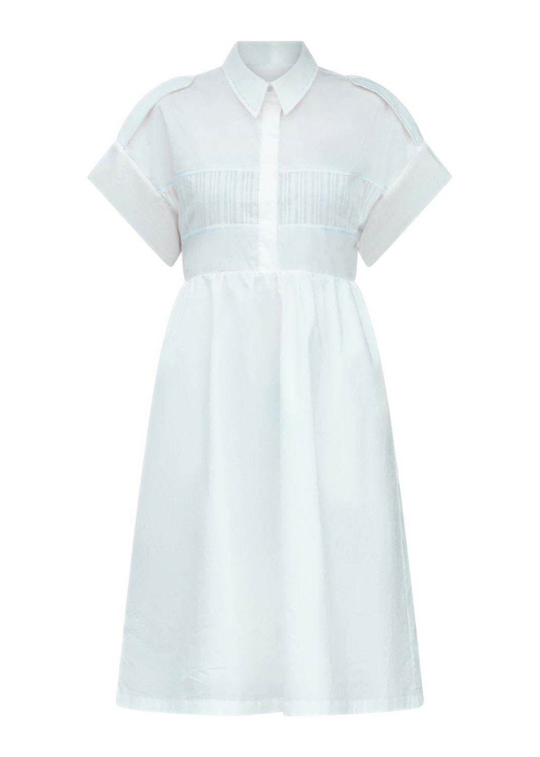 MIRA SHIRT DRESS (White) - Goreea Designs