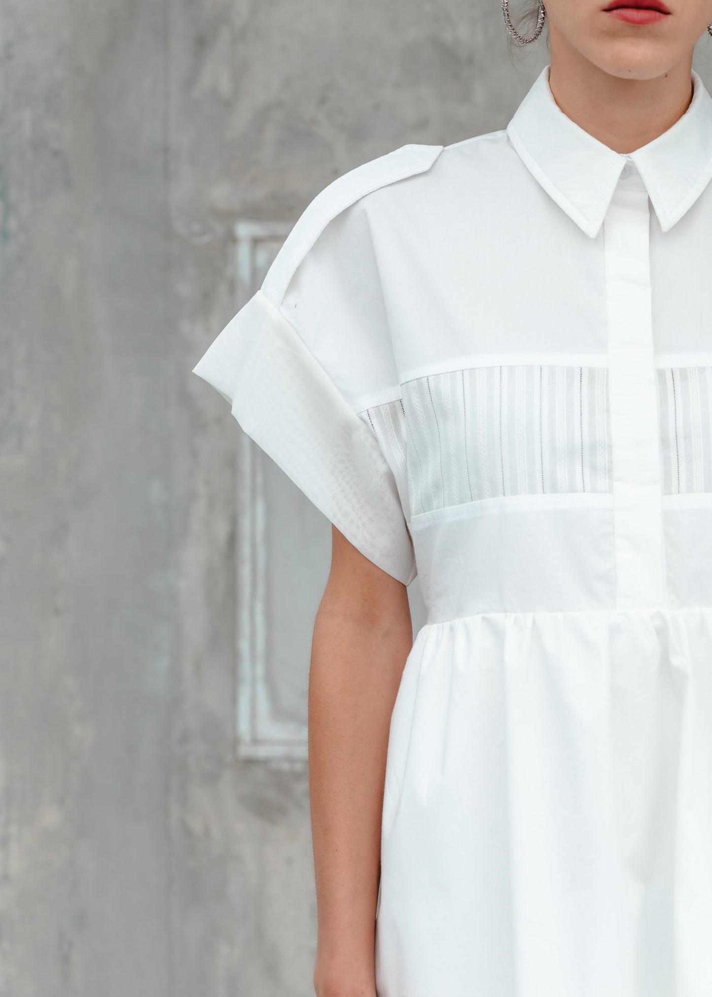 MIRA SHIRT DRESS (White) - Goreea Designs