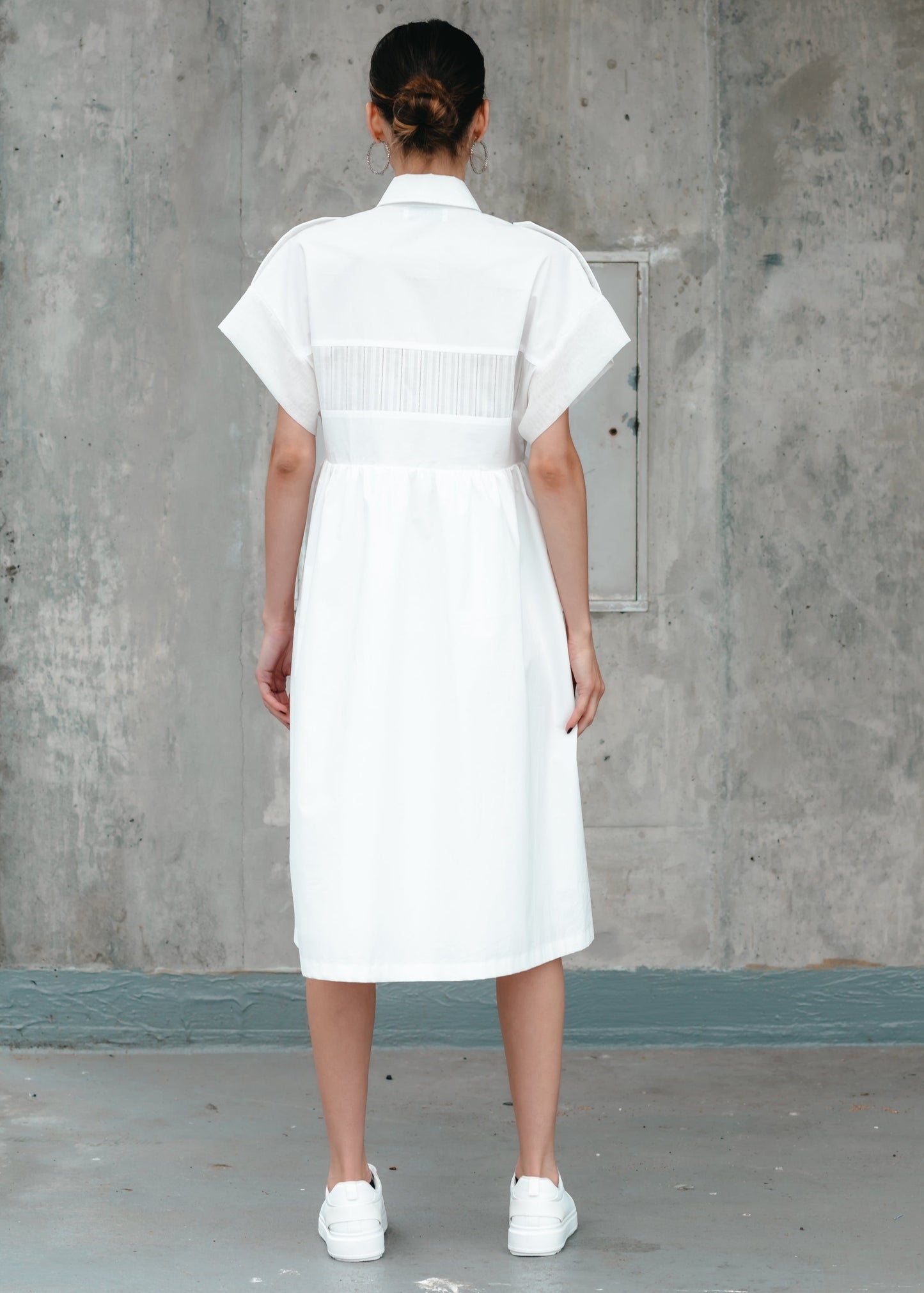 MIRA SHIRT DRESS (White) - Goreea Designs