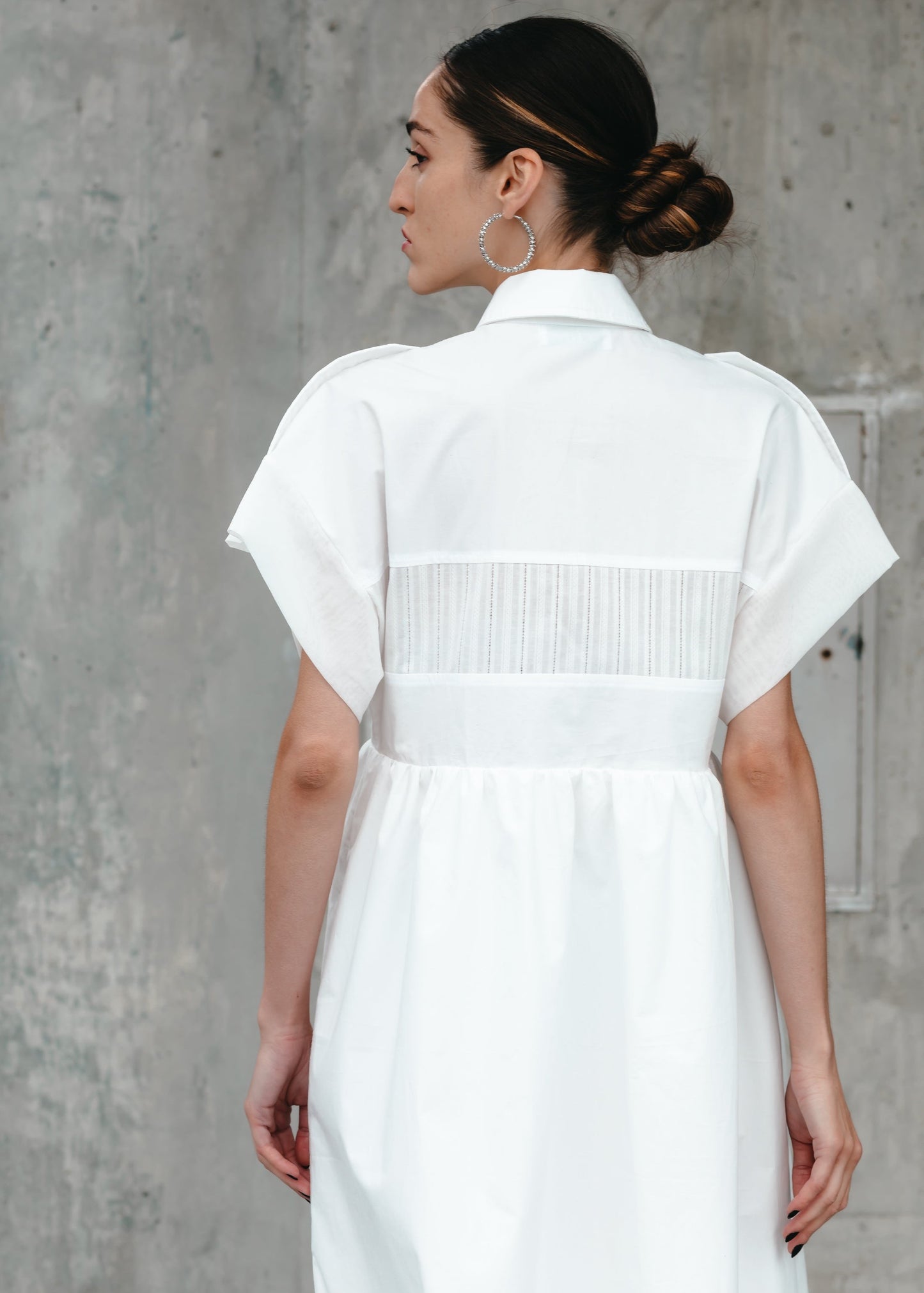 MIRA SHIRT DRESS (White) - Goreea Designs