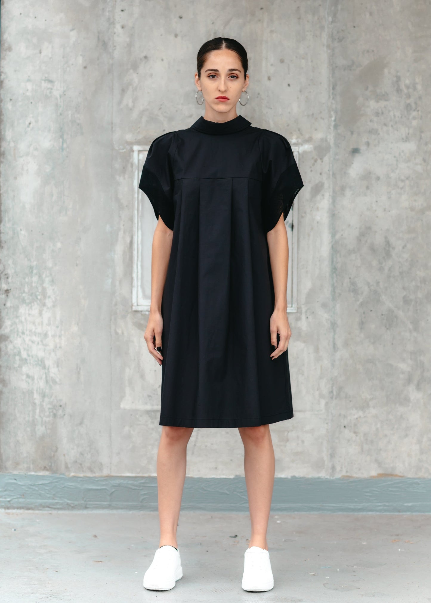 MONIQUE SHIRT DRESS (Black) - Goreea Designs