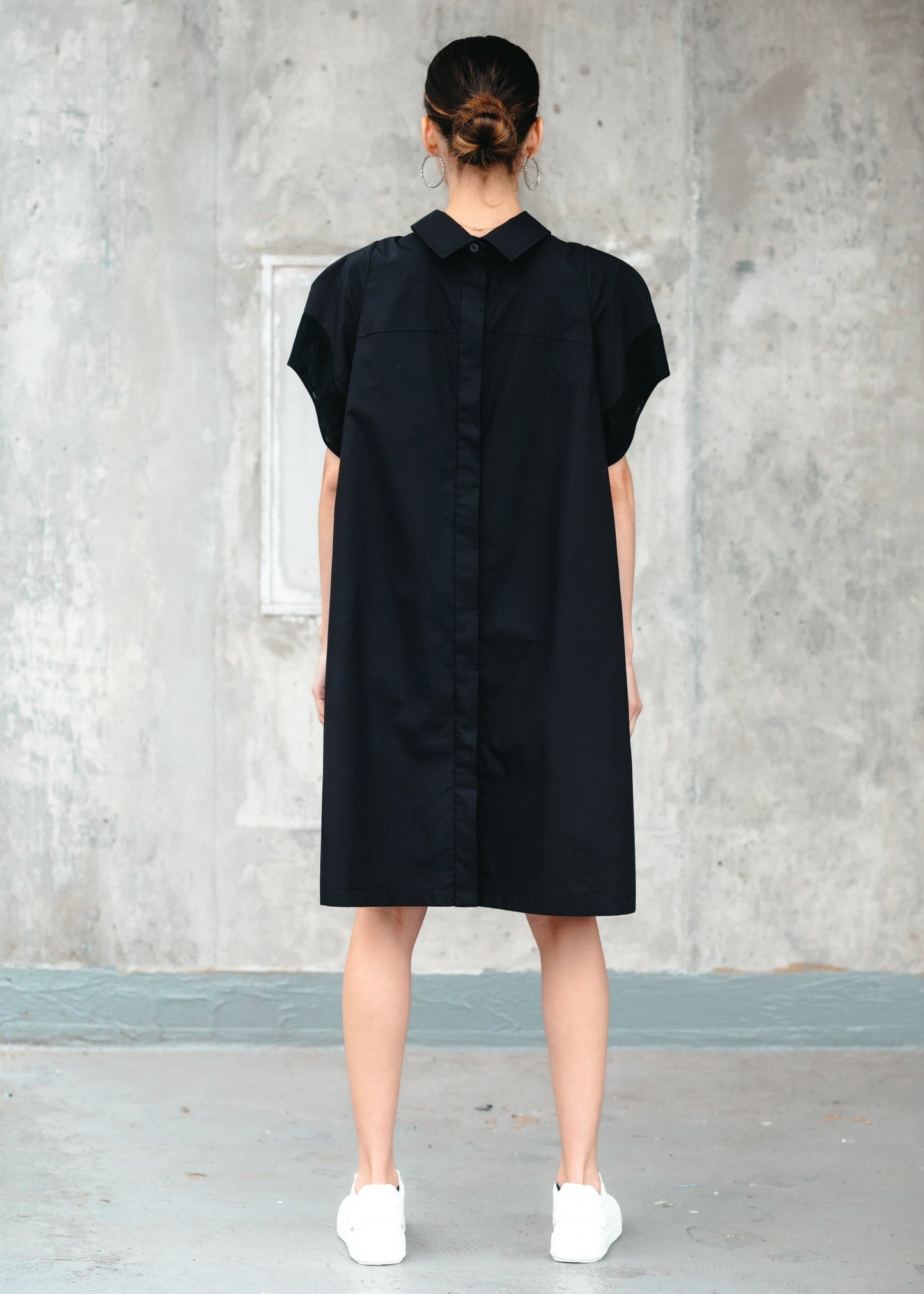 MONIQUE SHIRT DRESS (Black) - Goreea Designs