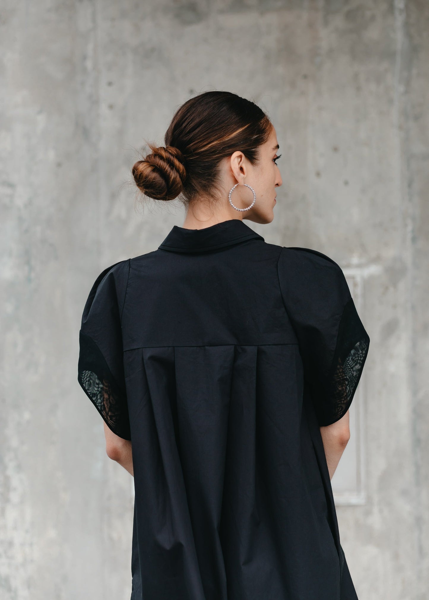 MONIQUE SHIRT DRESS (Black) - Goreea Designs