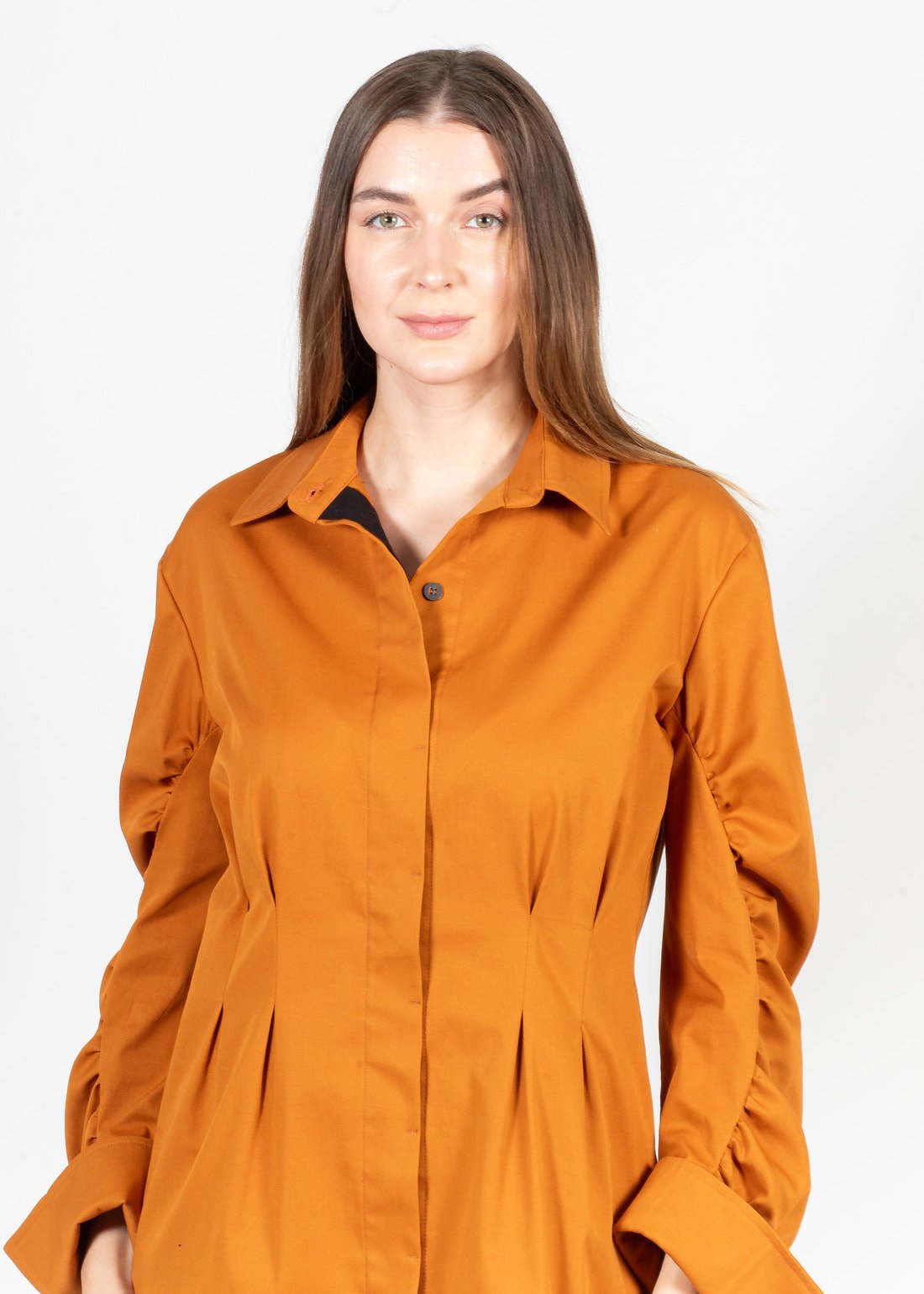 The Capri Mini Shirt Dress (Caramel) - Goreea Designs