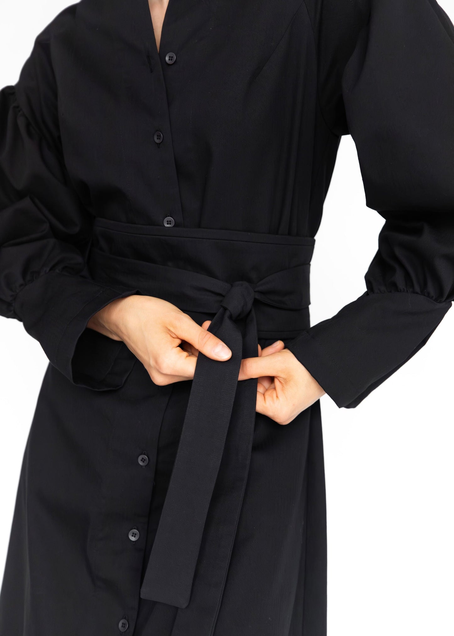 Wide Adjustable Black Belt - Goreea Designs