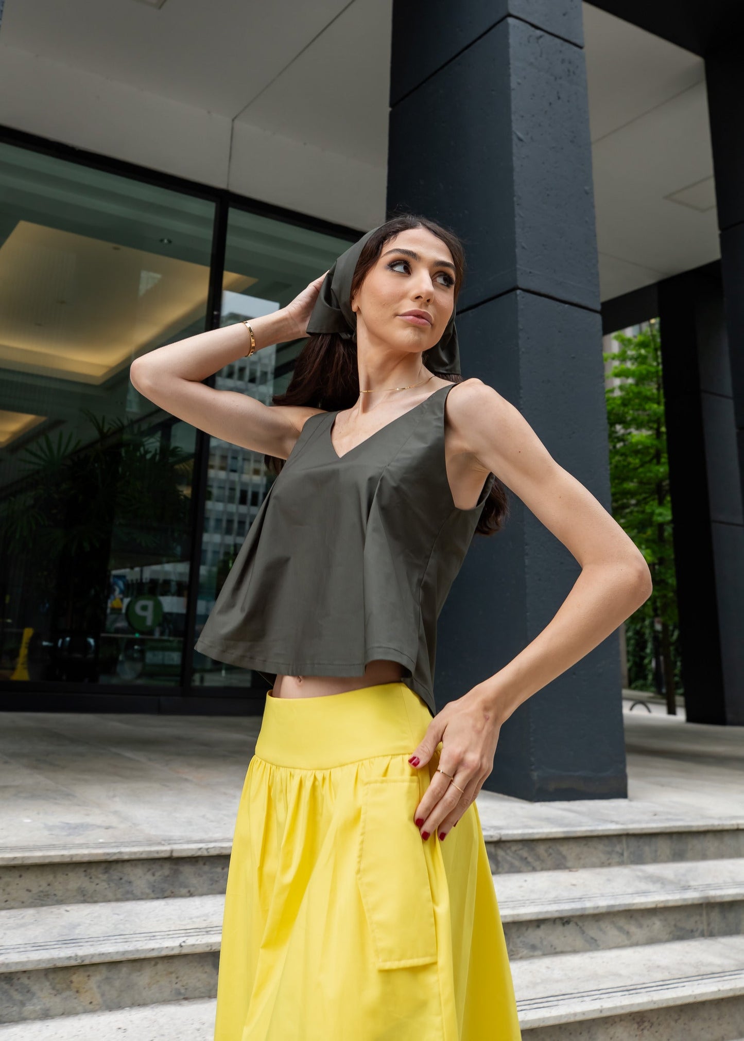 THE MELIKA TOP IN GREEN - Goreea Designs