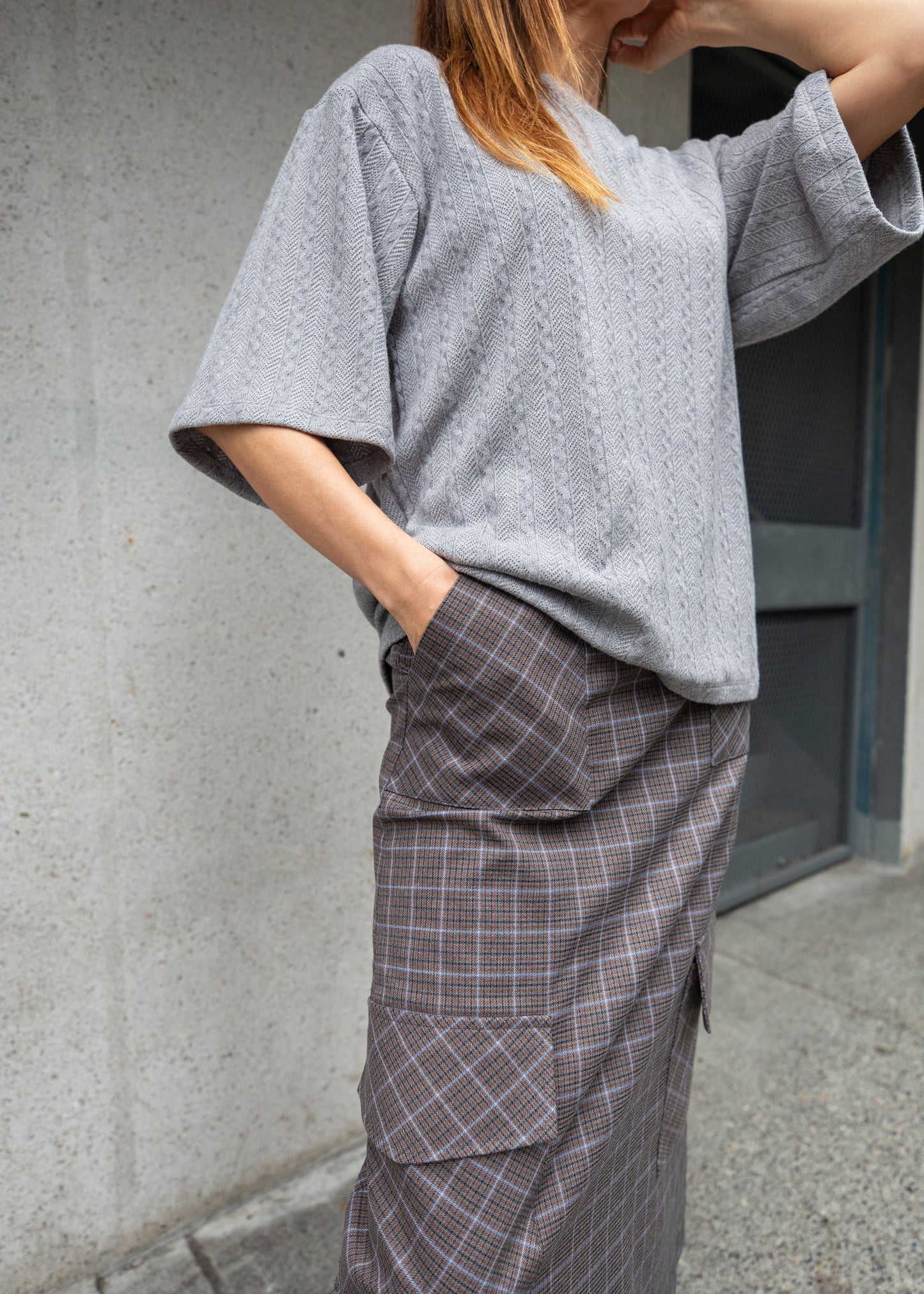 THE ANDRA SKIRT IN GREY PLAID