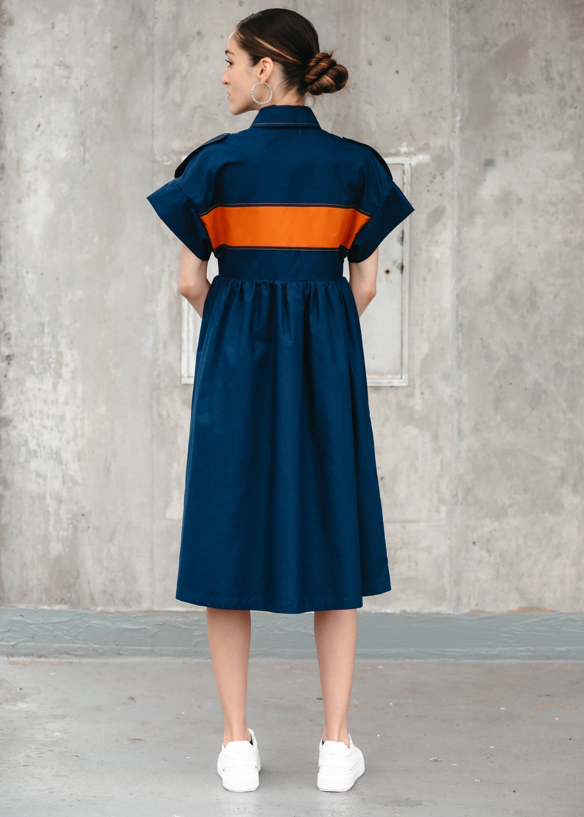 MIRA SHIRT DRESS (Navy) - Goreea Designs