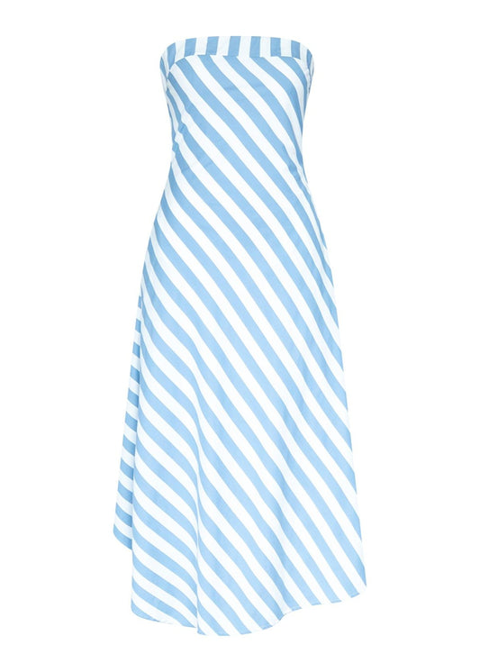 GERTRUDE DRESS (Blue Stripes) - Goreea Designs