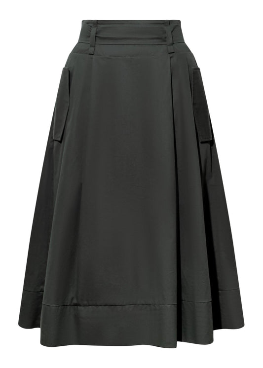 THE KENT PLEATED SKIRT (Forest Green) - Goreea Designs