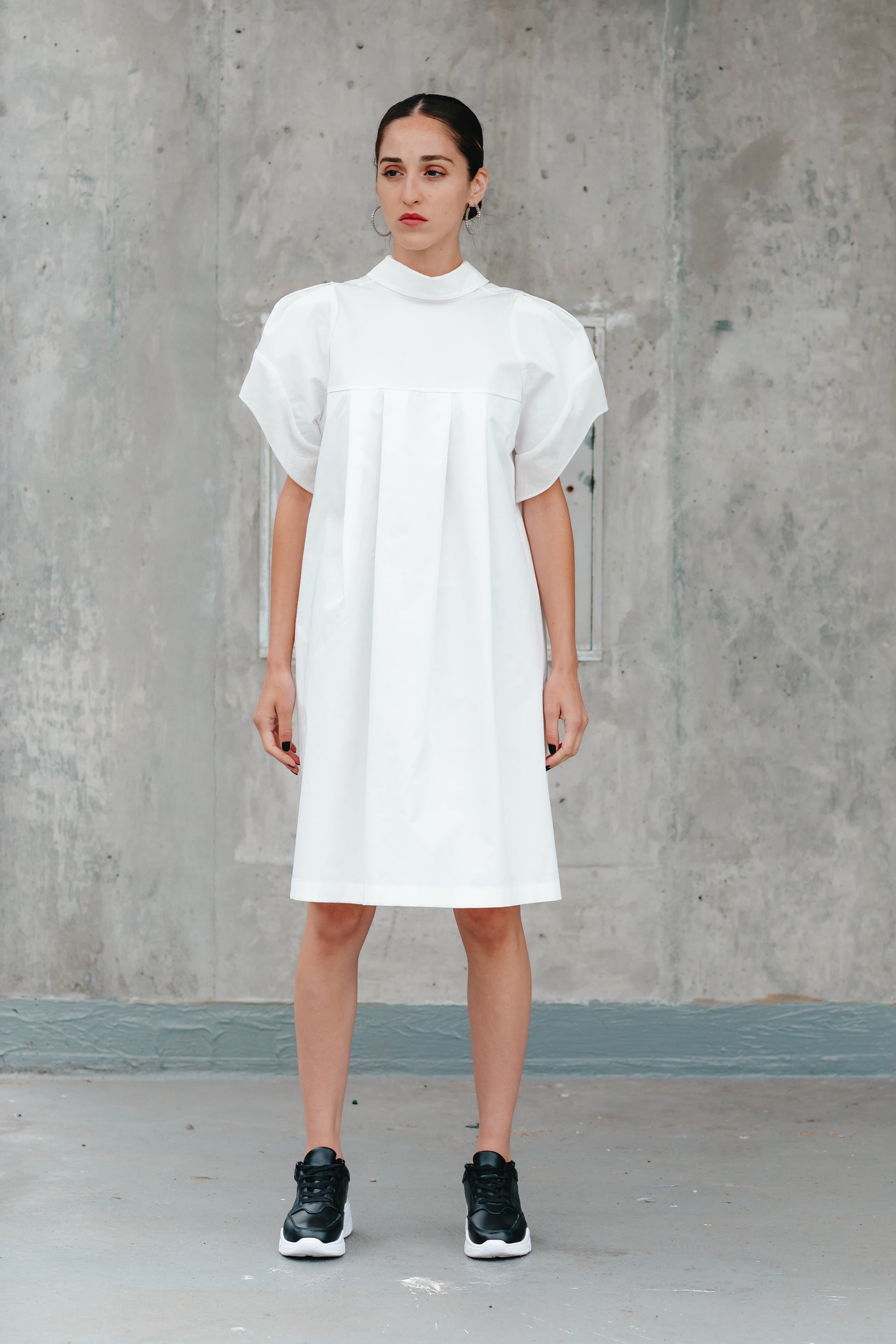 MONIQUE SHIRT DRESS (White) - Goreea Designs