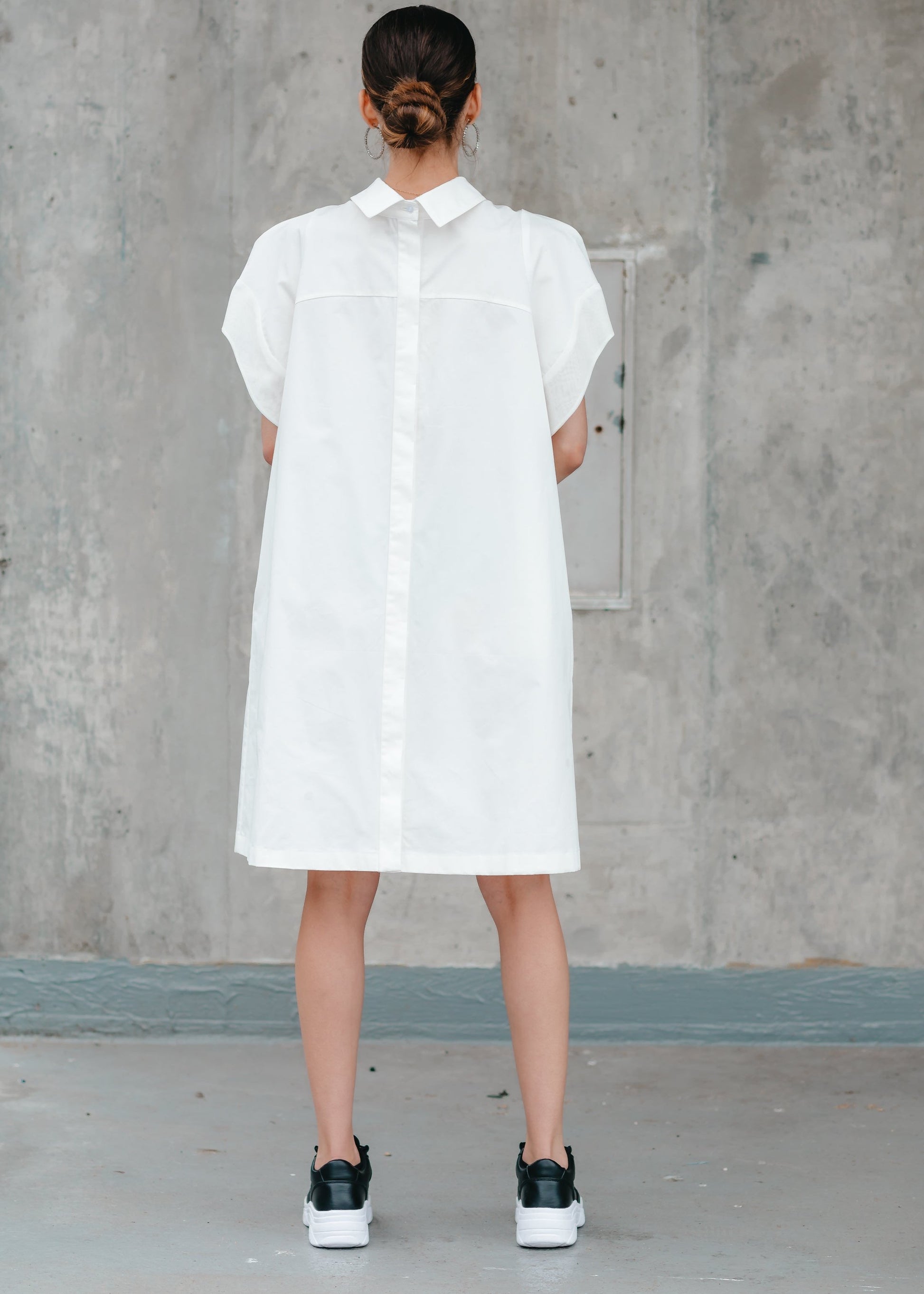 MONIQUE SHIRT DRESS (White) - Goreea Designs