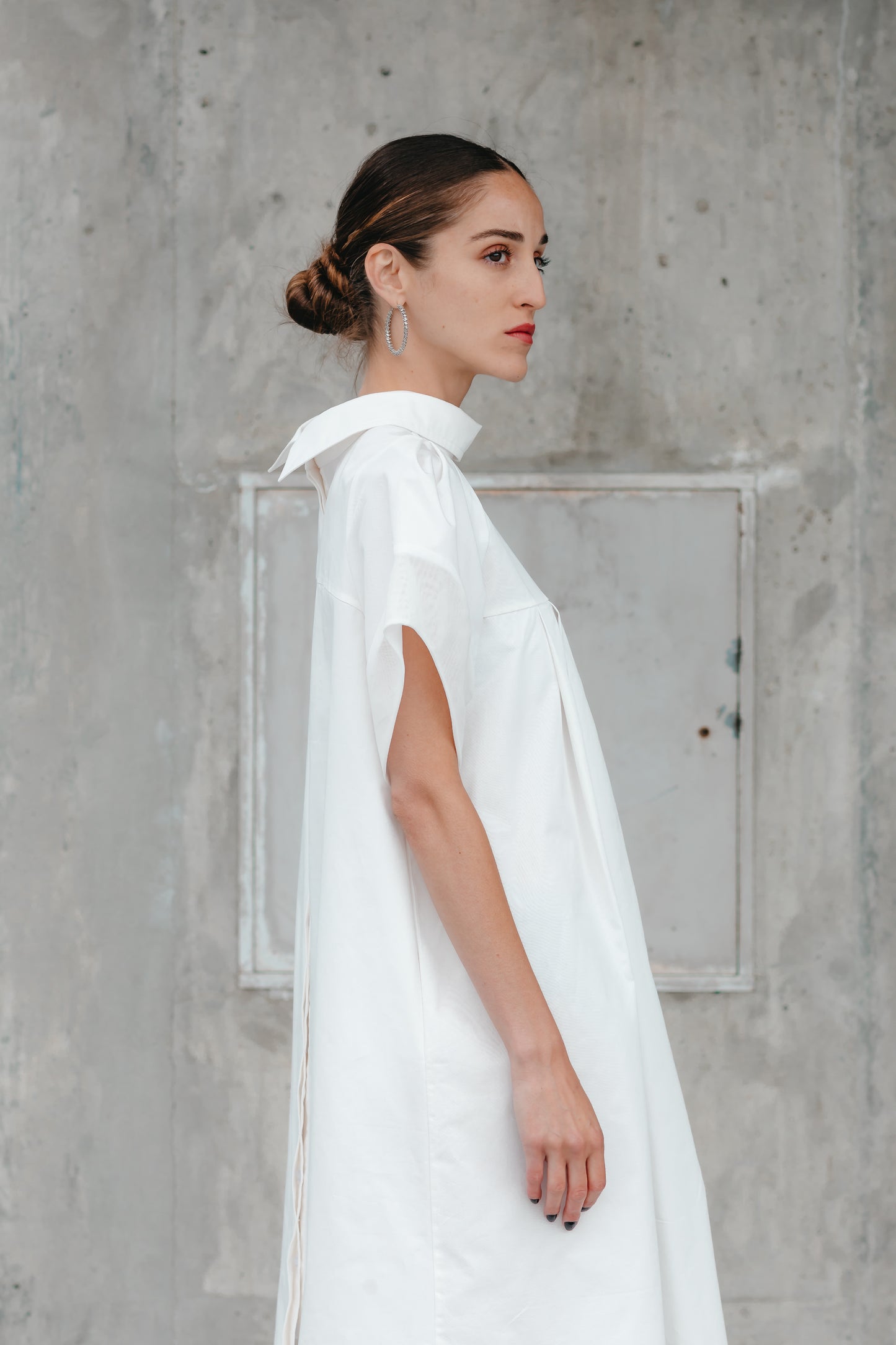 MONIQUE SHIRT DRESS (White) - Goreea Designs