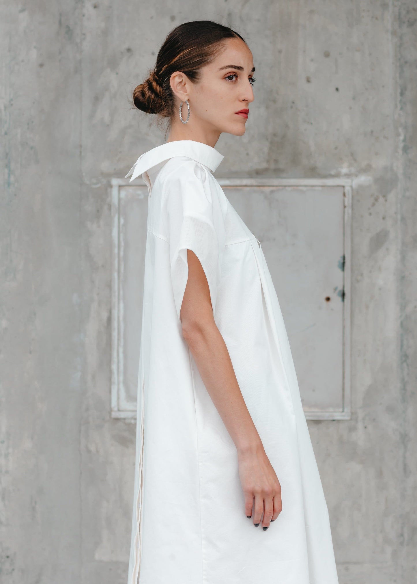 MONIQUE SHIRT DRESS (White) - Goreea Designs