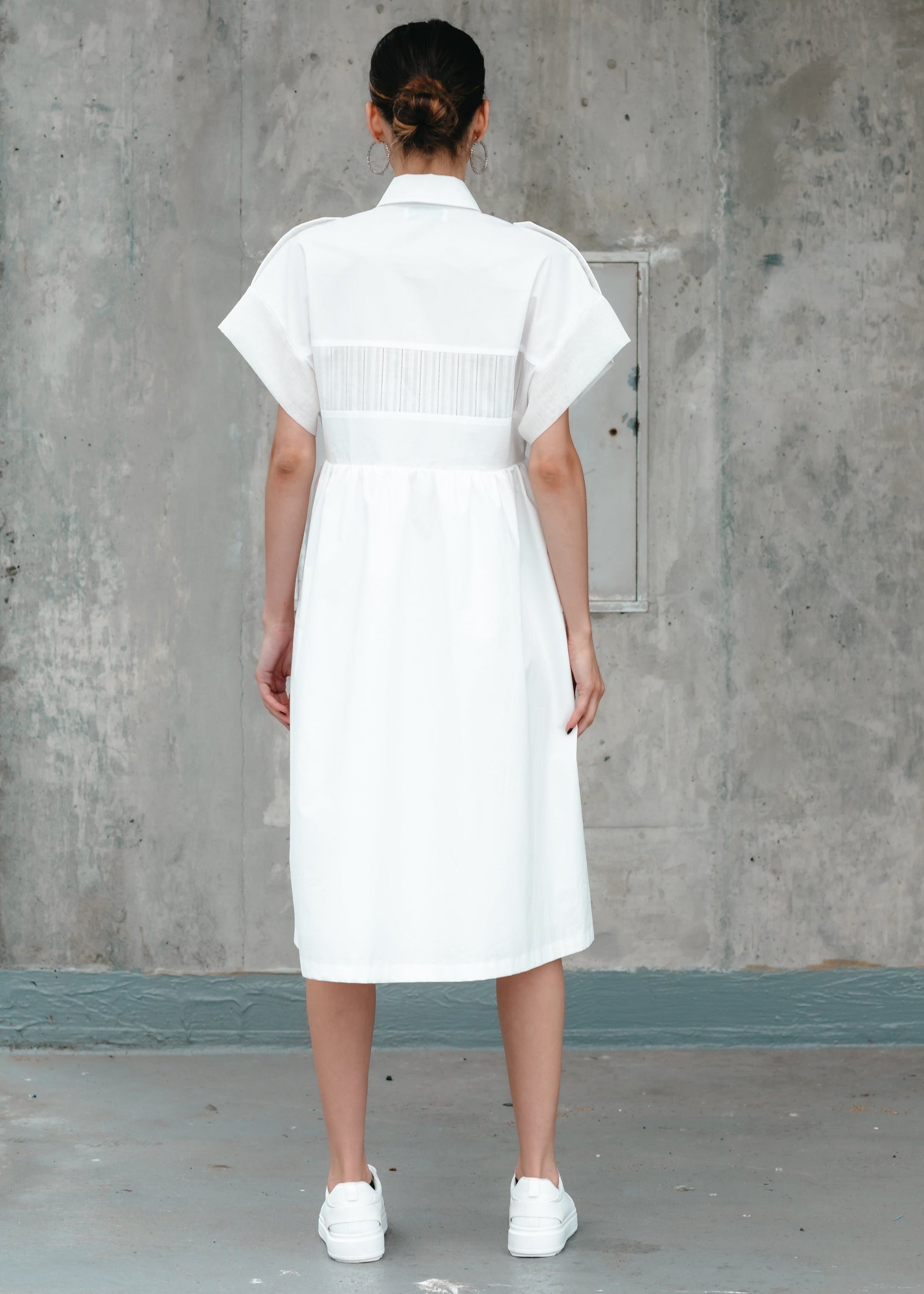 MIRA SHIRT DRESS (White) - Goreea Designs