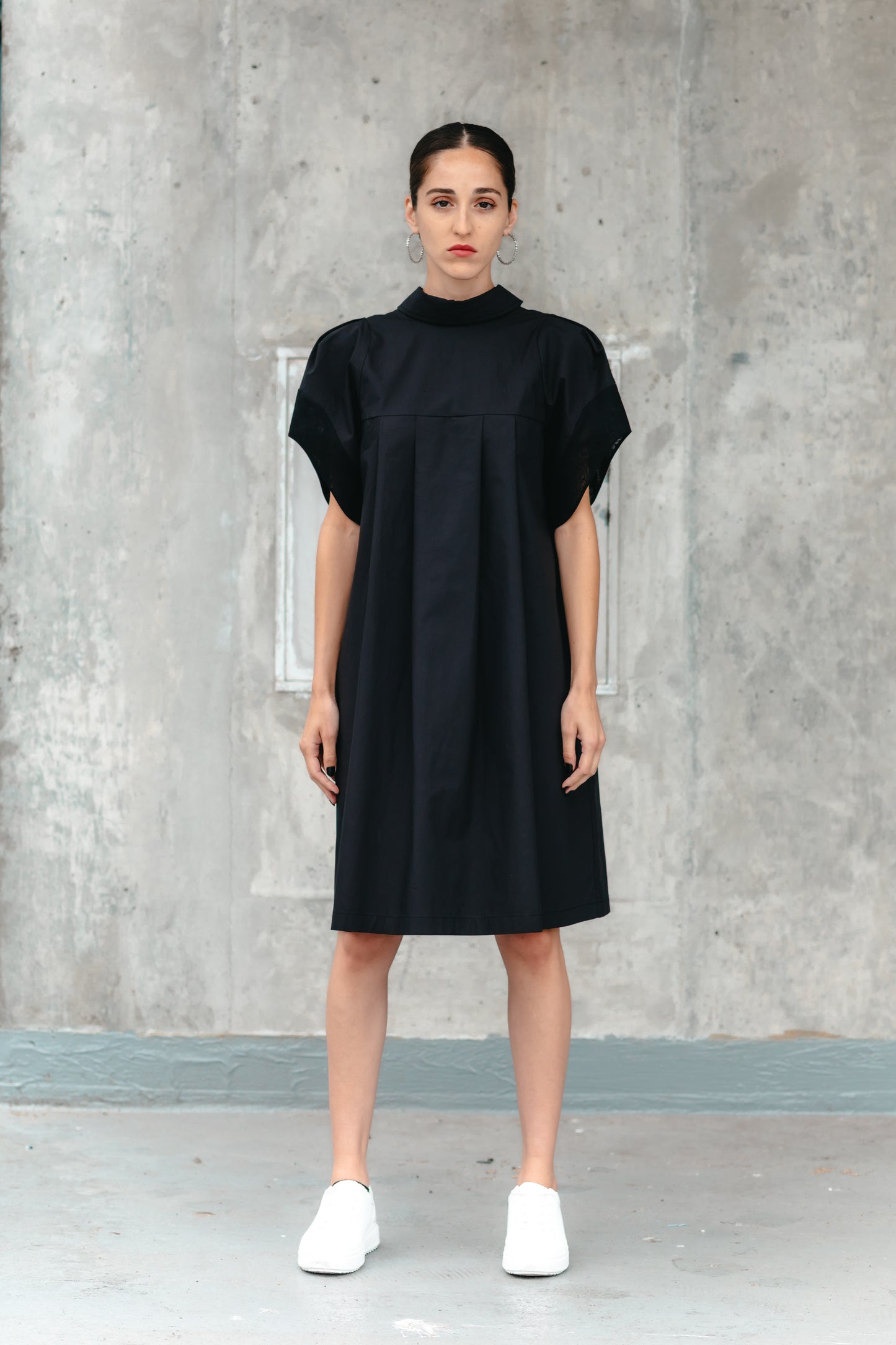 MONIQUE SHIRT DRESS (Black) - Goreea Designs