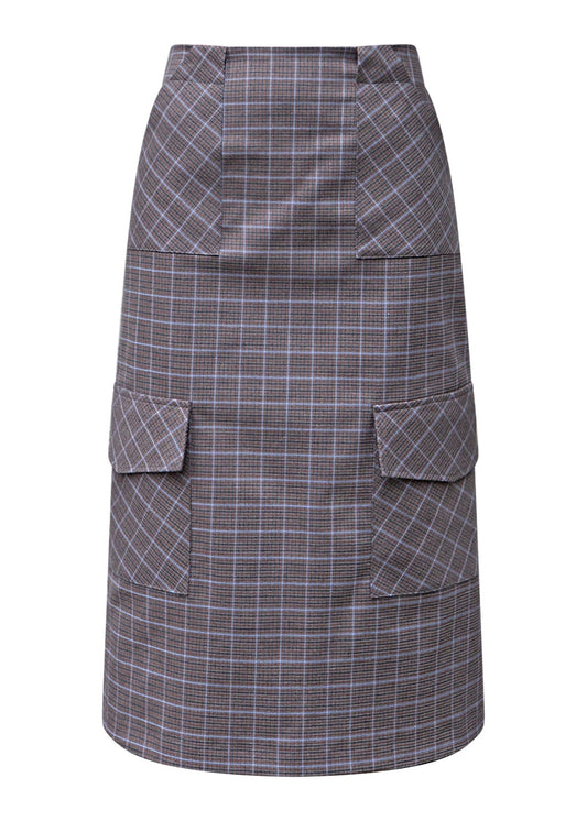 THE ANDRA SKIRT IN GREY PLAID